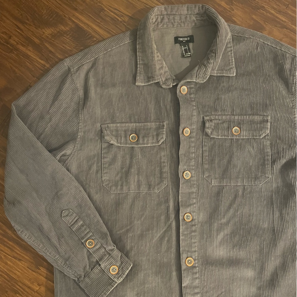 Forever 21 Men’s Button Up Corduroy Shacket